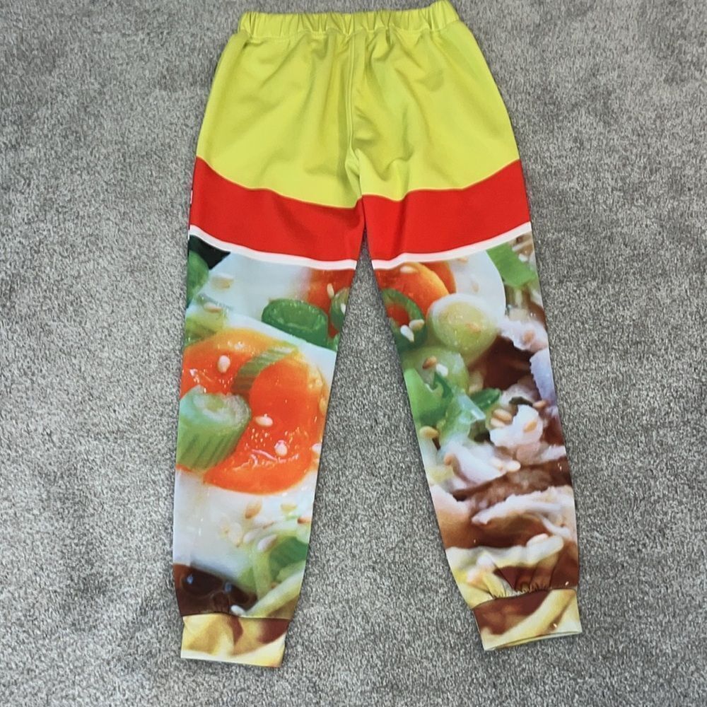 Ramen Noodle Chicken flavor Wild print sweatpants pants joggers L Japan cool - Picture 4 of 4